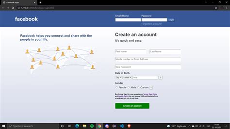 loging in to facebook